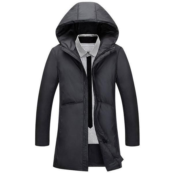 Elegáns férfi téli kabát fekete és szürke színben