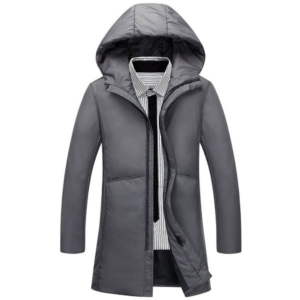 Elegáns férfi téli kabát fekete és szürke színben