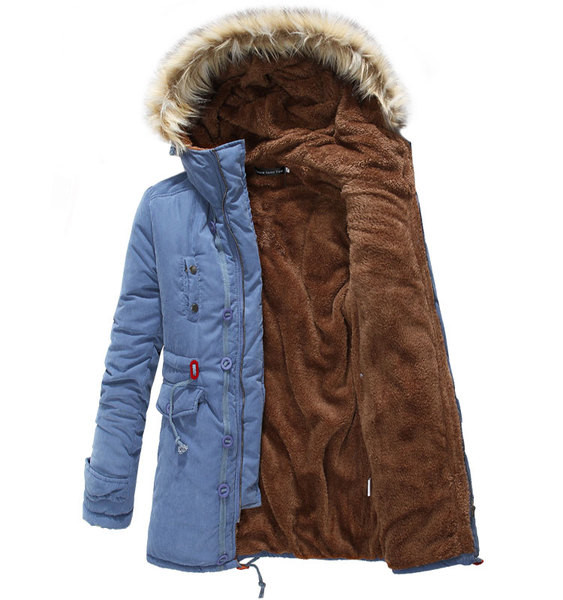 Ανδρικό μπουφάν σε τέσσερα χρώματα με απαλή επένδυση  και χνουδωτή κουκούλα