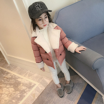 Παιδικό μπουφάν για τα κορίτσια με κολάρο σε σχήμα V σε δύο χρώματα