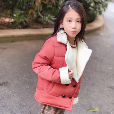 Παιδικό μπουφάν για τα κορίτσια με κολάρο σε σχήμα V σε δύο χρώματα