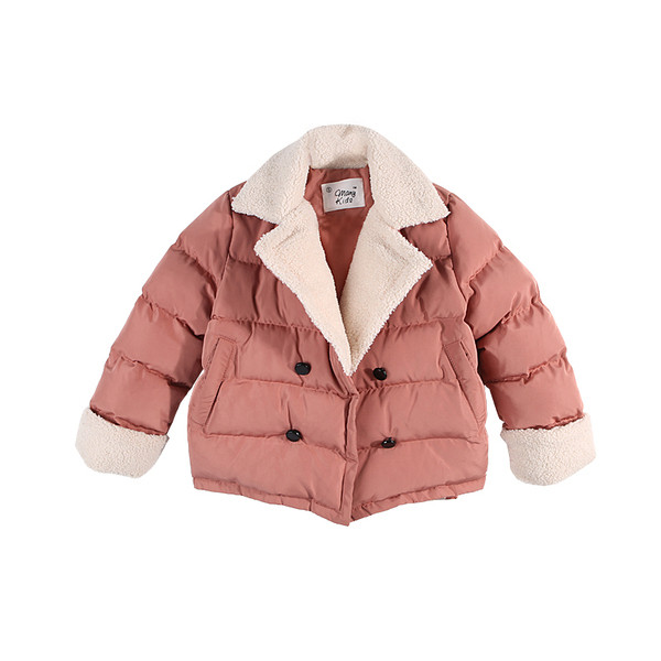 Παιδικό μπουφάν για τα κορίτσια με κολάρο σε σχήμα V σε δύο χρώματα