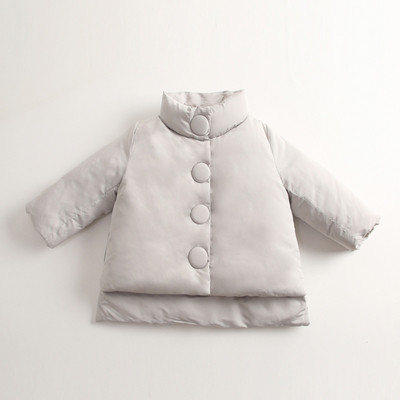 Gyermek téli kabát lányoknak magas gallérral és gombokkal több színben