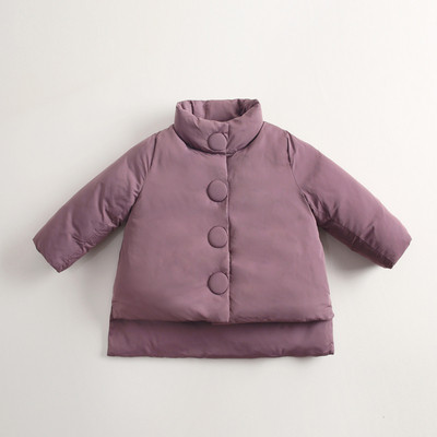 Gyermek téli kabát lányoknak magas gallérral és gombokkal több színben