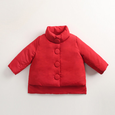 Gyermek téli kabát lányoknak magas gallérral és gombokkal több színben