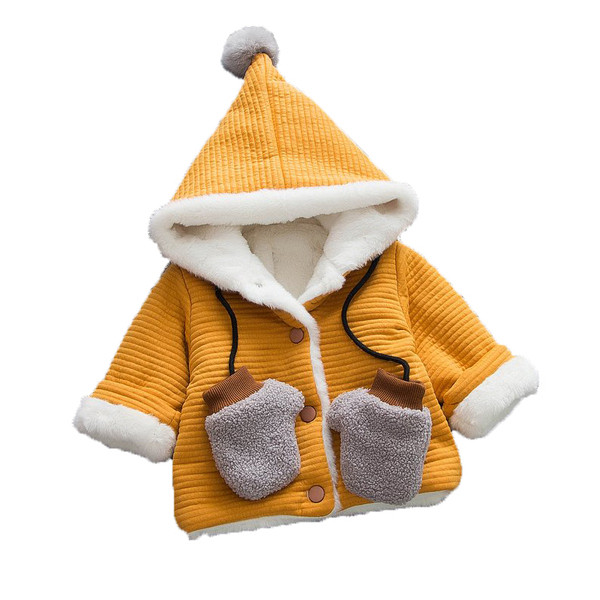 Μοντέρνο παιδικό μπουφάν με τρισδιάστατα στοιχεία και μαλακή επένδυση σε τρία χρώματα κατάλληλα για κορίτσια και αγόρια