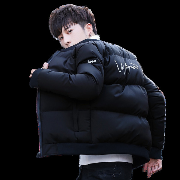 Aktuális férfi téli kabát, hátoldalán felirattal több színben