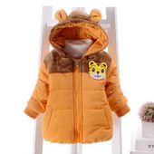 Μοντέρνο παιδικό μπουφάν με απαλή επένδυση και 3D διακόσμηση σε διάφορα χρώματα