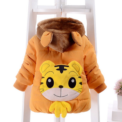 Μοντέρνο παιδικό μπουφάν με απαλή επένδυση και 3D διακόσμηση σε διάφορα χρώματα