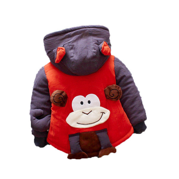 Παιδικό μοντέρνο μπουφάν με κουκούλα και τρισδιάστατα στοιχεία σε τρία χρώματα κατάλληλα για κορίτσια και αγόρια