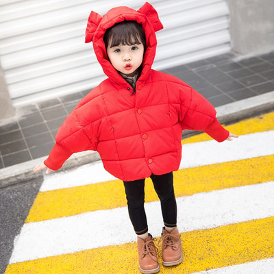 Gyermek téli kabát lányoknak kapucnival, három színben