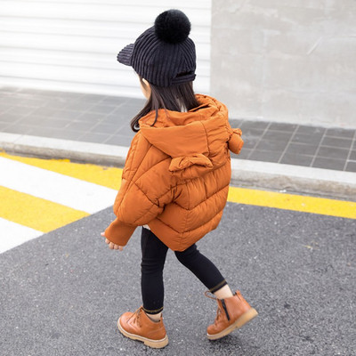 Gyermek téli kabát lányoknak kapucnival, három színben