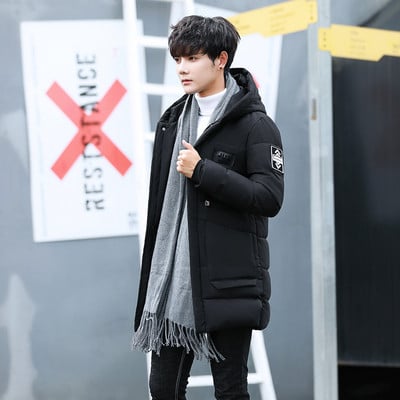 Elegáns férfi téli kabát három színben emblémákkal