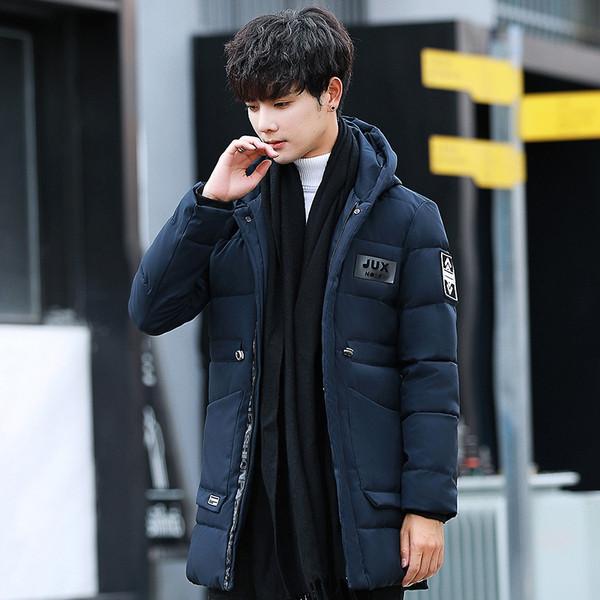 Elegáns férfi téli kabát három színben emblémákkal