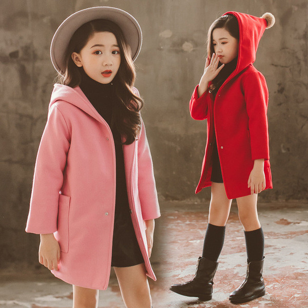 Μοντέρνο παιδικό παλτό με κουκούλα σε τρία χρώματα