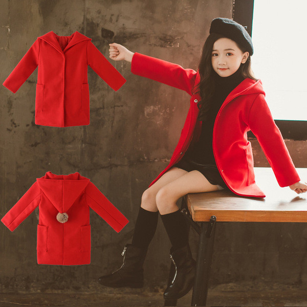 Μοντέρνο παιδικό παλτό με κουκούλα σε τρία χρώματα