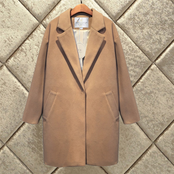 Κομψό γυναικείο παλτό  με κολάρο σε σχήμα V σε τέσσερα χρώματα