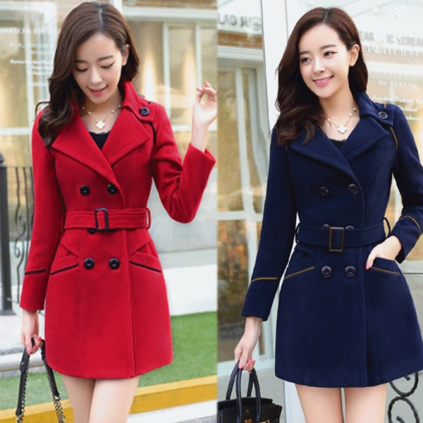 Modern női kabát övvel négy színben - Vékony modell