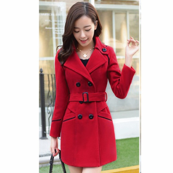 Modern női kabát övvel négy színben - Vékony modell