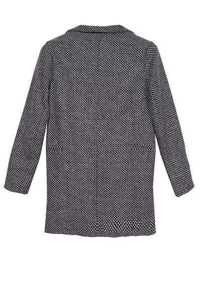 Fekete-fehér női alkalmi kabát zsebekkel