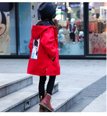 Egyedi, kétoldalas gyerek esőkabát lányoknak felirattal és rátéttel