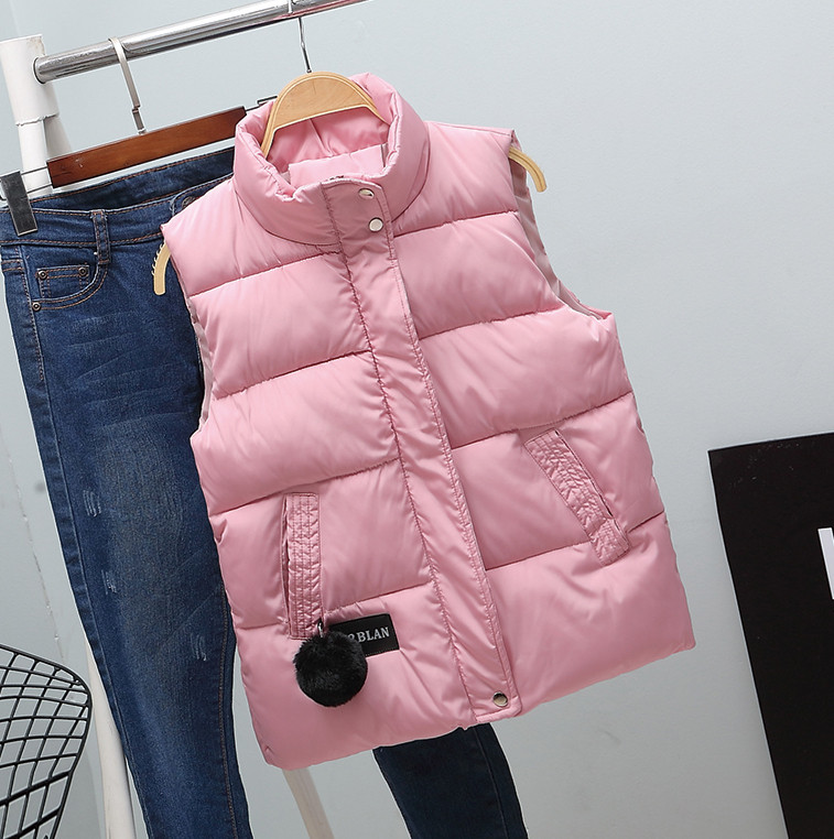 Modern női mellény O-alakú gallérral több színben