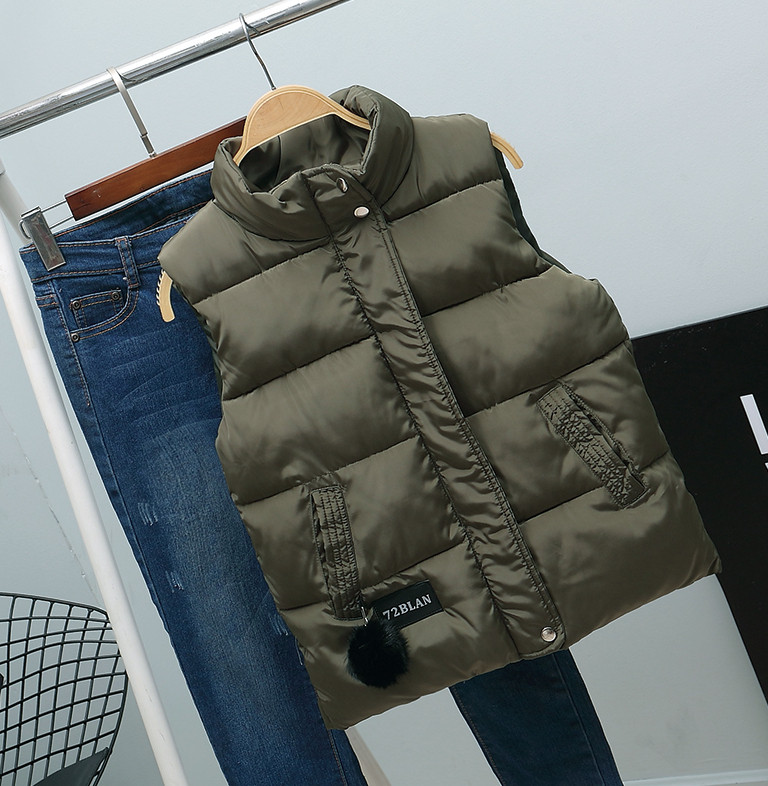 Modern női mellény O-alakú gallérral több színben