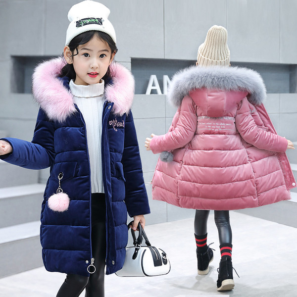 Κομψό παιδικό μπουφάν για κορίτσια με κουκούλα σε δύο χρώματα