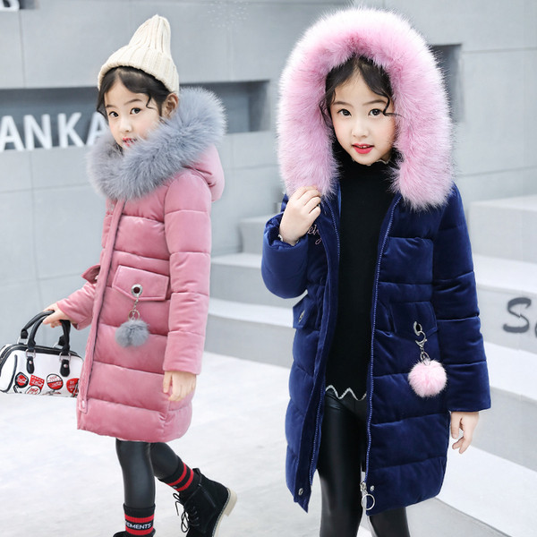 Κομψό παιδικό μπουφάν για κορίτσια με κουκούλα σε δύο χρώματα