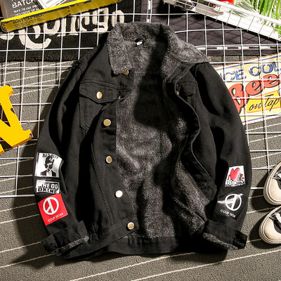 Férfi farmerdzseki puha béléssel őszre és télre három színben