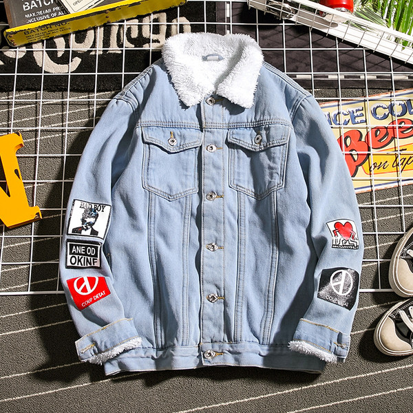 Férfi farmerdzseki puha béléssel őszre és télre három színben