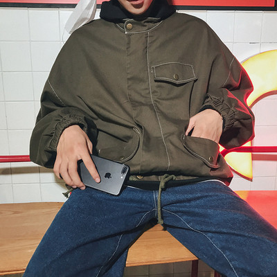 Férfi kabát őszi széles modellhez, két színben