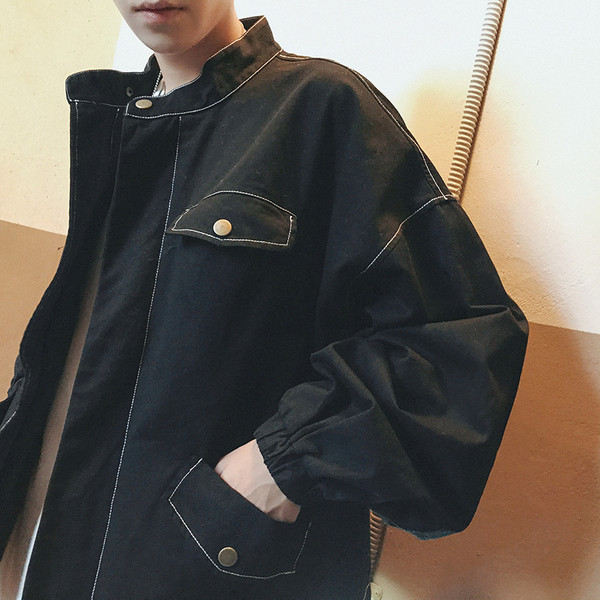 Férfi kabát őszi széles modellhez, két színben