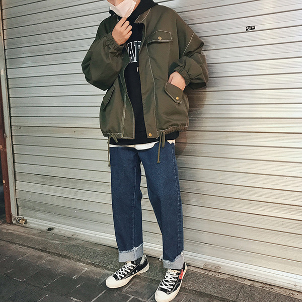 Férfi kabát őszi széles modellhez, két színben