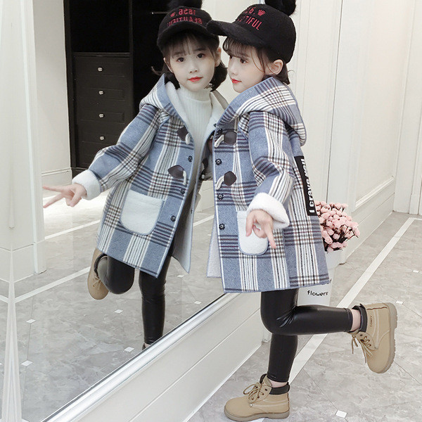 Gyermek kockás kabát lányoknak két színben