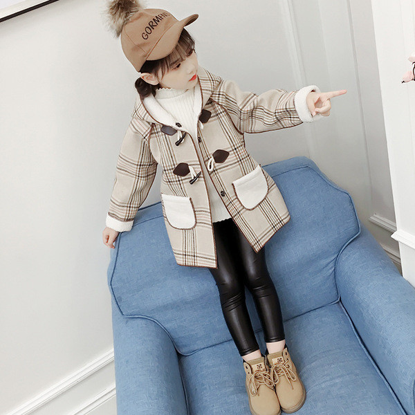 Gyermek kockás kabát lányoknak két színben