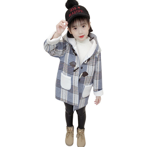 Gyermek kockás kabát lányoknak két színben