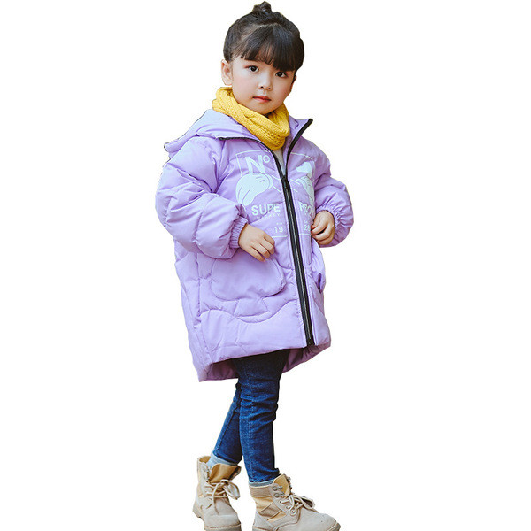 Παιδικό χειμωνιάτικο μπουφάν για κορίτσια με επιγραφές σε τρία χρώματα