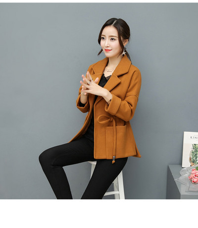 Női rövid kabát derékkötővel több színben