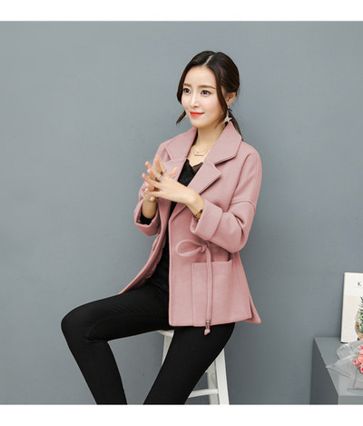 Női rövid kabát derékkötővel több színben