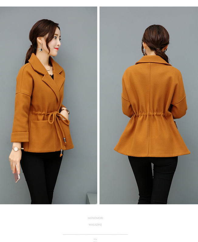 Női rövid kabát derékkötővel több színben