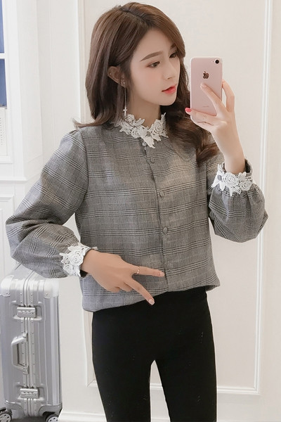 Γυναικείο μοντέρνο πουκάμισο με δαντέλα