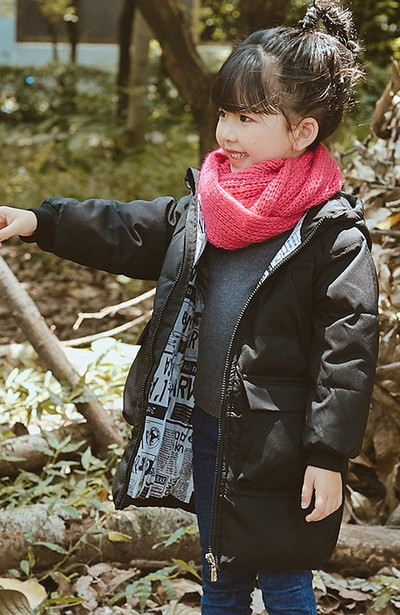 Μακρύ παιδικό μπουφάν σε διάφορα χρώματα κατάλληλο για κορίτσια και αγόρια