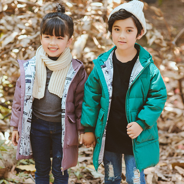 Μακρύ παιδικό μπουφάν σε διάφορα χρώματα κατάλληλο για κορίτσια και αγόρια