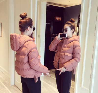 Дамско яке с качулка в черен и розов цвят