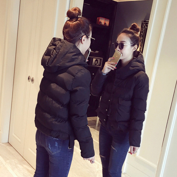 Дамско яке с качулка в черен и розов цвят