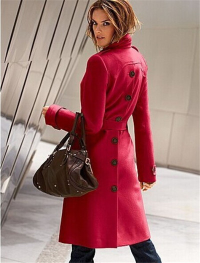 Hosszú női kabát övvel és gombokkal, négy színben