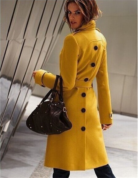 Hosszú női kabát övvel és gombokkal, négy színben