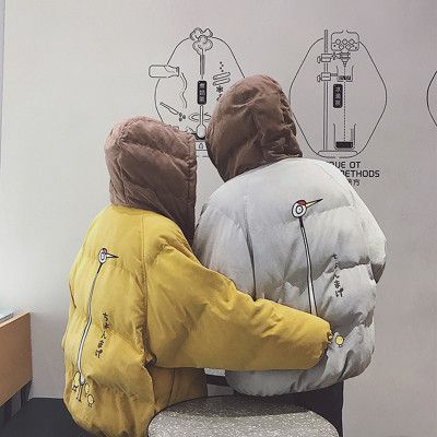 Új férfi és női téli kabát hátul rátéttel - két színben