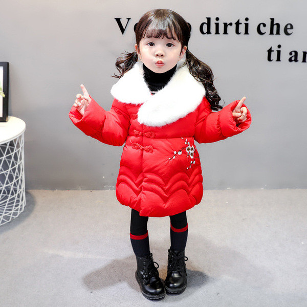 Geaca moderna pentru copii cu guler in puf in trei culori